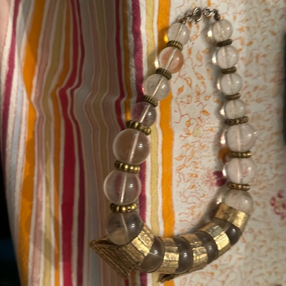 Vintage, MCM CADORO, signed,acrylic/gold tone, chunky necklace sexy MOD Bold ! - Picture 5 of 11